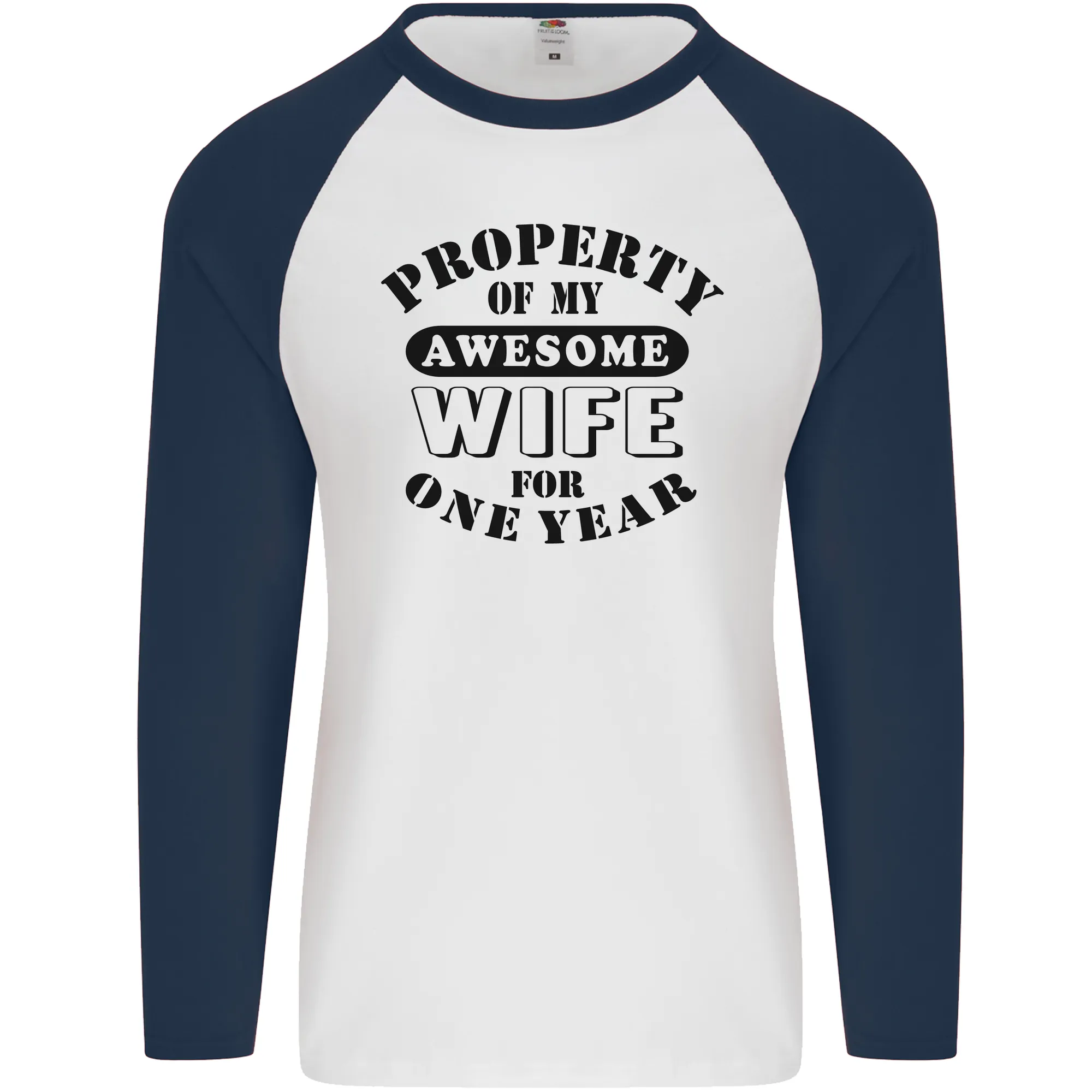 1st Wedding Anniversary 1 Year Funny Wife Mens L/S Baseball T-Shirt