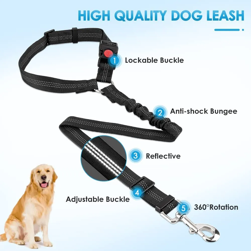 2-in-1 Dog Seatbelt | Black
