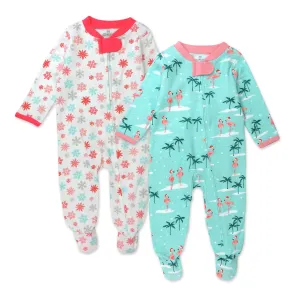 2-Pack Organic Cotton Holiday Sleep & Plays