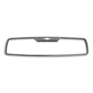 2012-2013 Camaro - Rear View Mirror Trim "SUPERCHARGED" Style for Rectangle mirror - Brushed Stainless