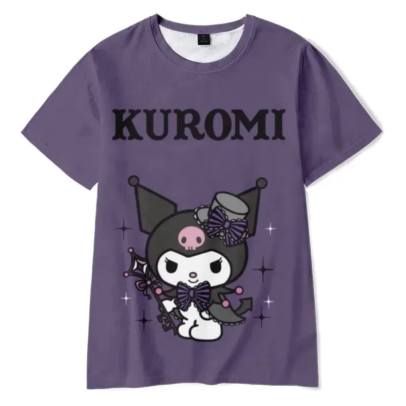 2023 Anime Cartoon Summer Kuromi T-Shirt My Melody Hello Kitty 3D Print Cartoons Clothes Kid Girl Boy Fashion T Shirt Casual Top