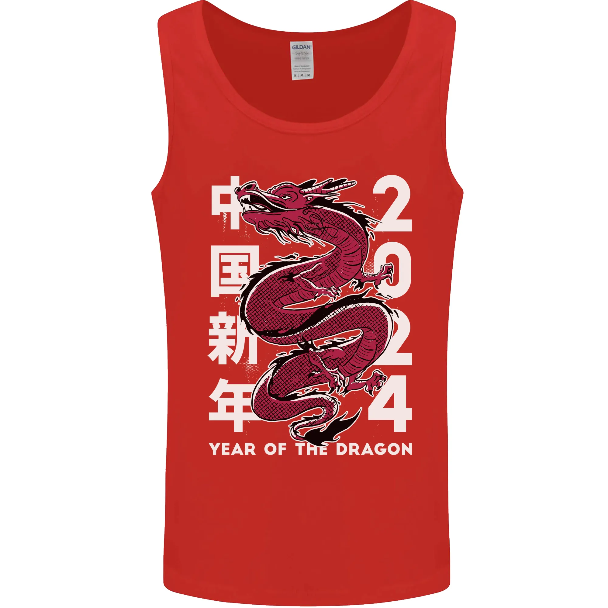 2024 Zodiac Chinese New Year of the Dragon Mens Vest Tank Top