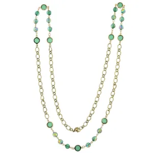 2028 Jewelry Channel Stone AB Bead Long Strand Necklace 40