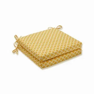 20"x20" Hockley Geo 2pc Outdoor Seat Cushion Set Yellow - Pillow Perfect: Fade-Resistant, Weatherproof