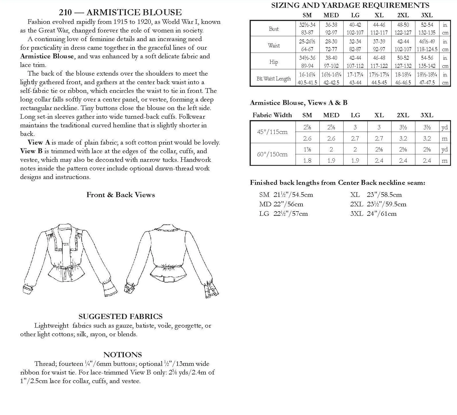 210 Armistice Blouse - PDF