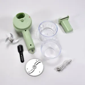 2284   4 in 1 Handheld Electric Vegetable Cutter Set, Multifunction Mini Chopper Food Processor, Wireless Electric Garlic Mud Masher, for Garlic, Chili ,Onion, Ginger
