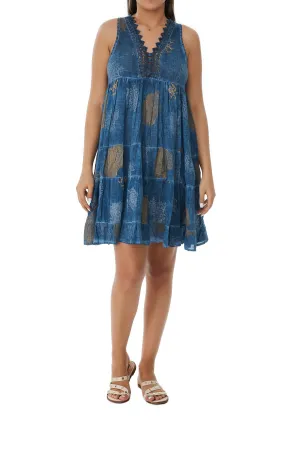 2495 Navy Sleeveless Mini Dress