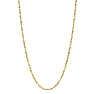 24" 3mm Rope Chain Necklace silver gold