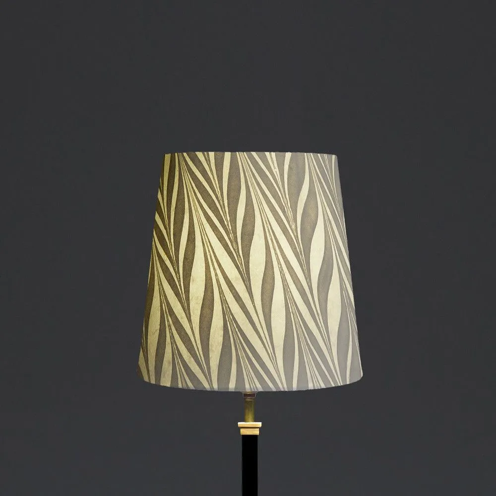 25cm tall tapered hand made marbled paper shade in grey savio