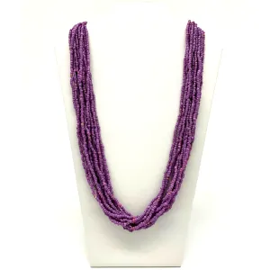 27" Matte Purple Glass Bead Necklace (Dozen)