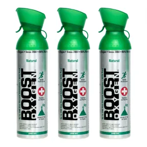 3 Pack Large 10L Boost Oxygen Natural Portable Pure Canned Oxygen, Flavorless