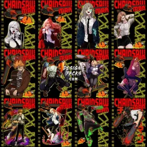 30 Anime Chainsaw Streetwear Designs Bundle PNG   PSD