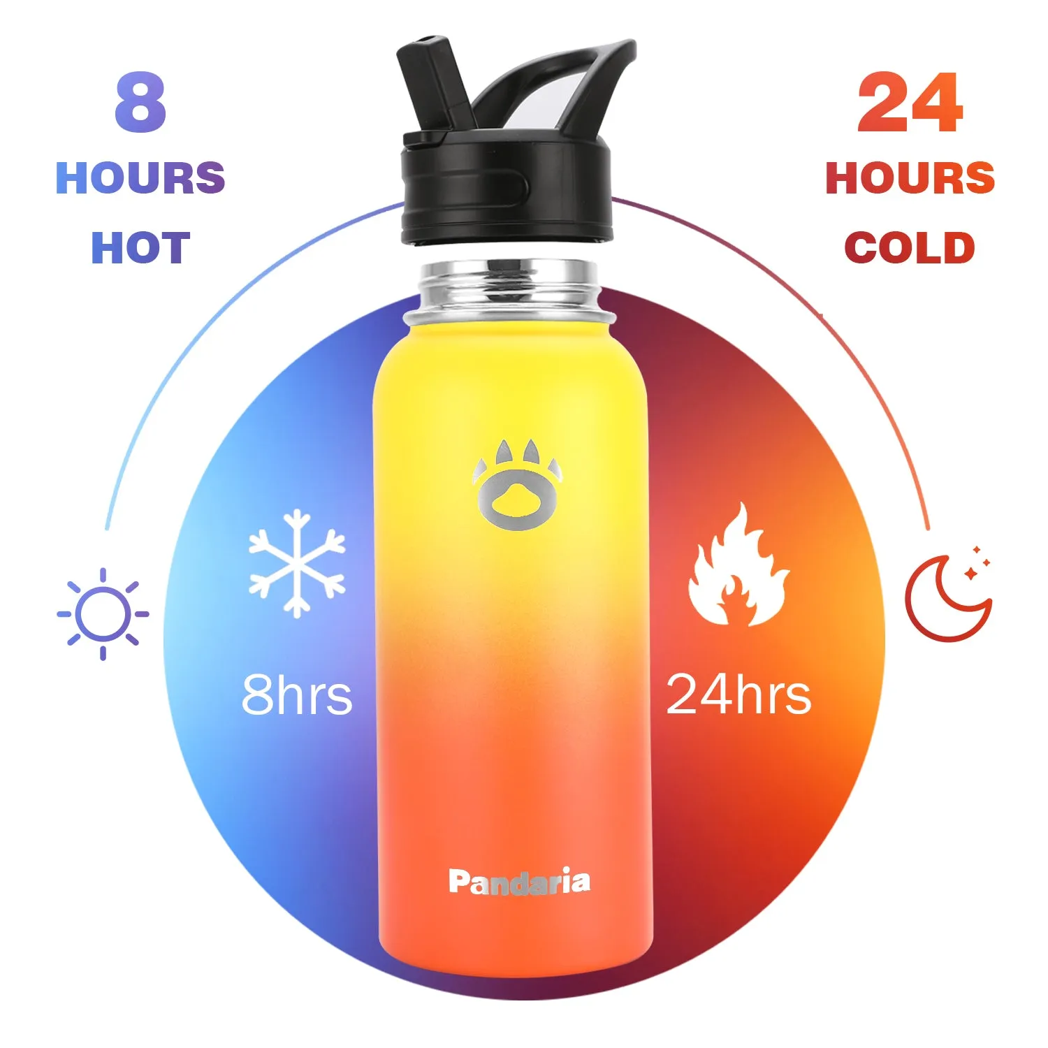 32oz Vacuum Insualed Water Bottle Stainless Steel Sports Canteen with Lids and Straws, Autumn Whispers