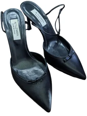 36 Altuzarra black leather slingback heels with box - AS IS