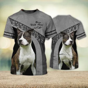 3D Dog T Shirts, American Staffordshire Strong Personality Never Walk Alone All Over Print T-Shirt, Gift For Pet Loves