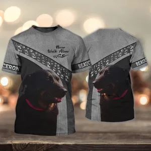 3D Dog T Shirts, Beauceron Gentle Giant Never Walk Alone All Over Print T-Shirt, Gift For Pet Loves