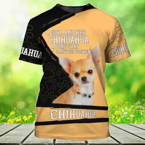 3D Dog T Shirts, Chihuahua A Bond That Can't Be Broken All Over Print T-Shirt, Gift For Pet Loves