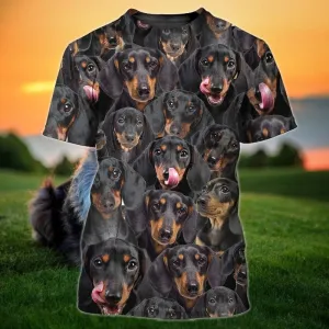 3D Dog T Shirts, Co Dachshunds All Over Print T-Shirt, Gift For Pet Loves