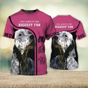 3D Dog T Shirts, English Setter Love Never Walk Alone All Over Print T-Shirt, Gift For Pet Loves