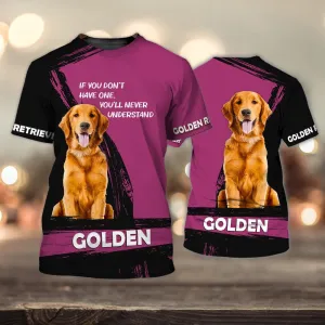 3D Dog T Shirts, Golden Retriever Day All Over Print T-Shirt, Gift For Pet Loves