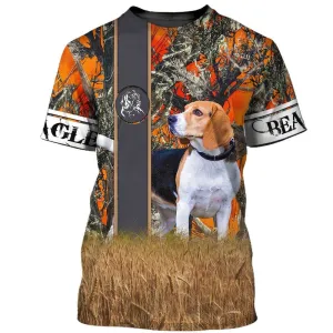 3D Dog T Shirts, Love Beagle Hunting Dog All Over Print T-Shirt, Gift For Pet Loves