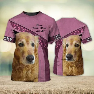 3D Dog T Shirts, Lucky Never Walk Alone All Over Print T-Shirt, Gift For Pet Loves
