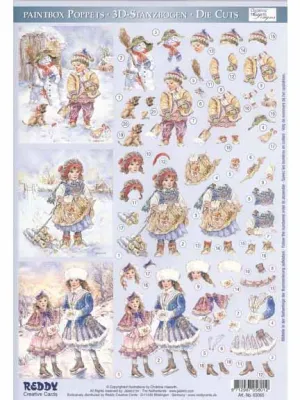 3D Paintbox Precut winter kid & Snowman