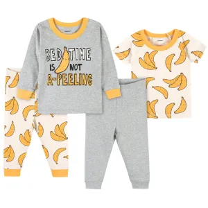 4-Piece Baby & Toddler Bananas Snug Fit Cotton Pajamas