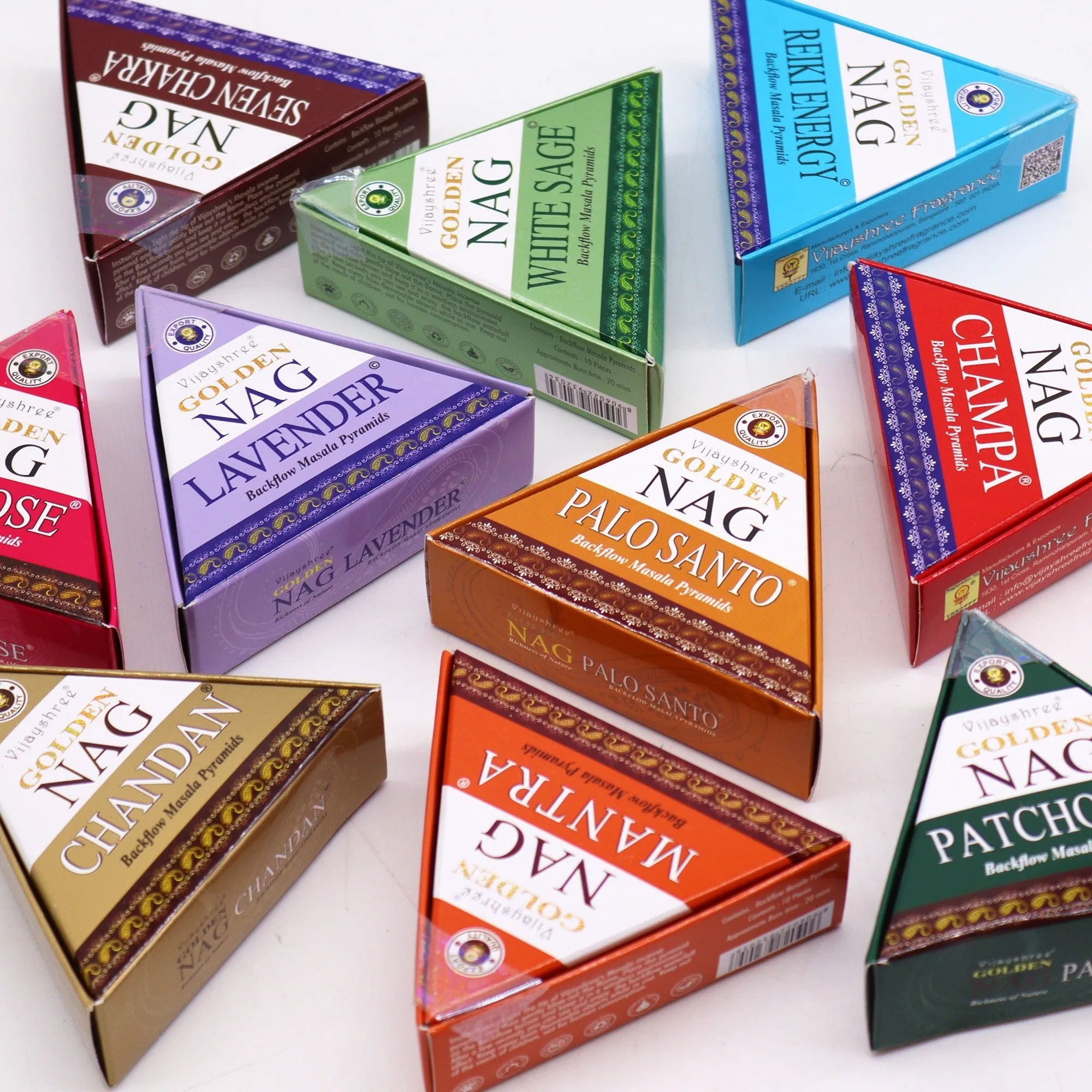42g Jumbo Golden Nag - Mantra Backflow Incense Cones - Per case: 1 Piece