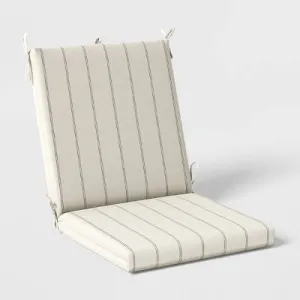 43"x21" Simple Stripe Woven Outdoor Chair Cushion Cream/Black - Threshold