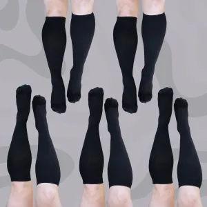 5 Pack Black Classic Compression Socks