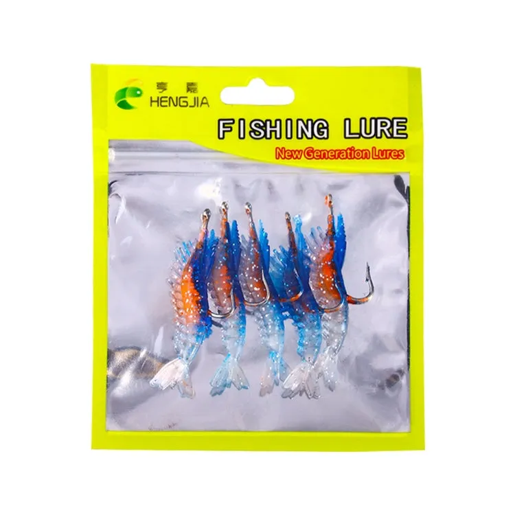 5 PCS / Bag HENGJIA SO077 6cm 3g Lead Wrapped Shrimp Soft Lure Sea Bass Fake Lure(1)
