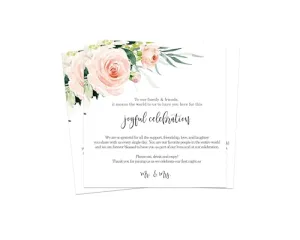 50-Pack Graceful Floral Thank You Cards - 4x4 Engagement Table Decor