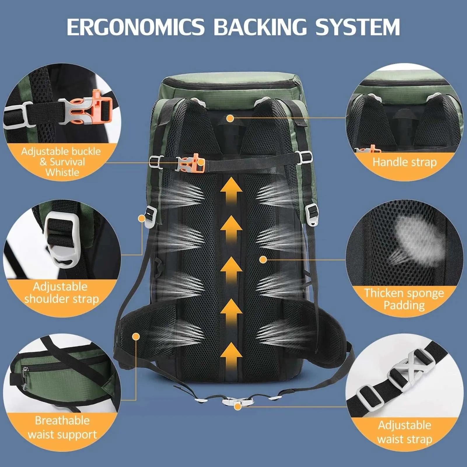 50L Waterproof Mountain Backpack