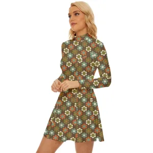 60s Dress Style, Mod Dress, Green Mod Dress, Turtle neck dress, GOGO Dress, 60s style dress, 60s mini dress, Olive Green Dress, Retro Dress
