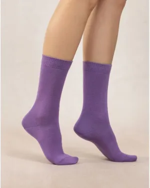 6488 Wool And Silk Jersey Socks Violet