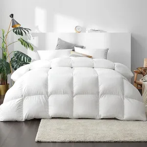 700GSM Duck Down Feather Quilt King, Baffle Construction - Giselle Bedding