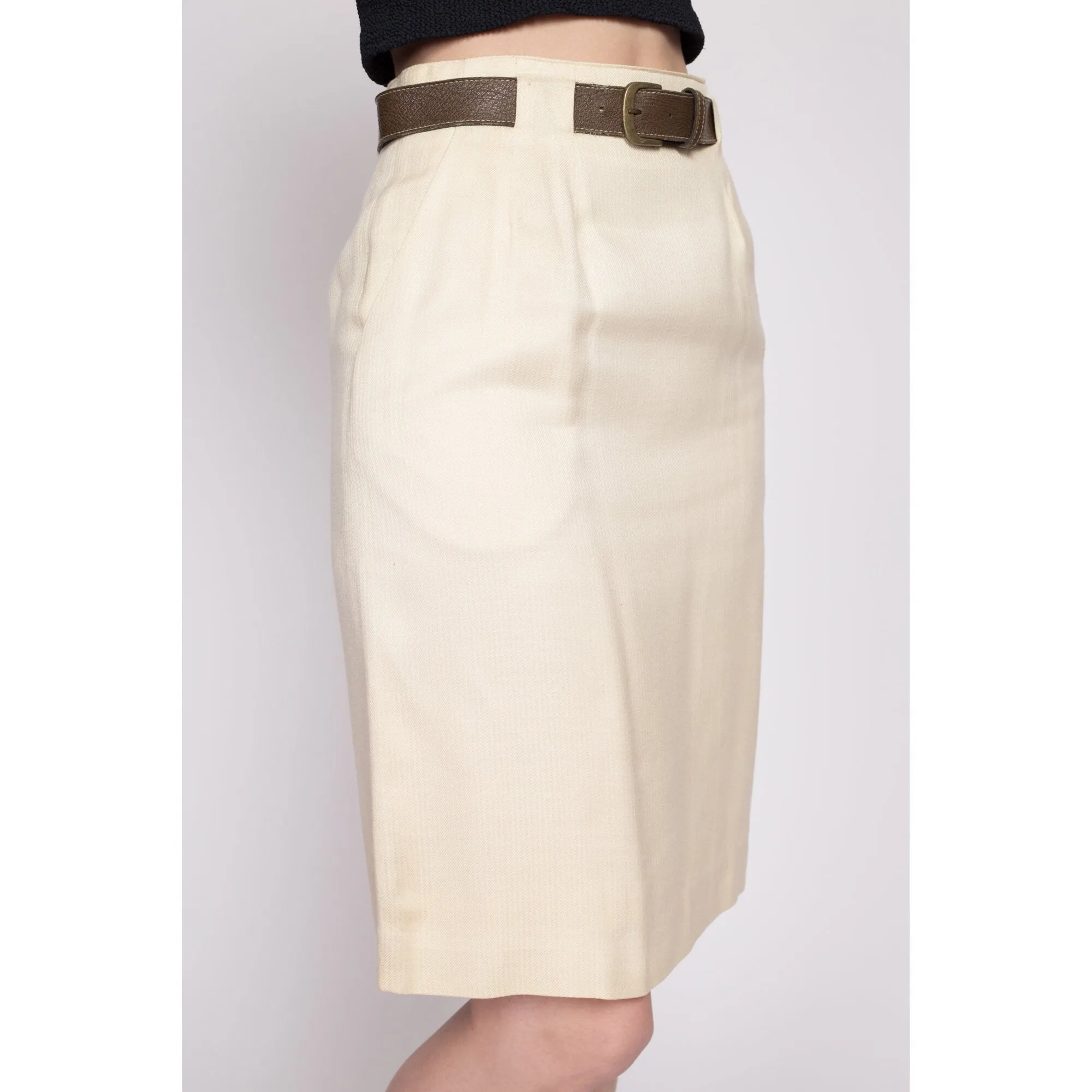 70s 80s Evan Picone Belted Skirt - Extra Small, 24.5"