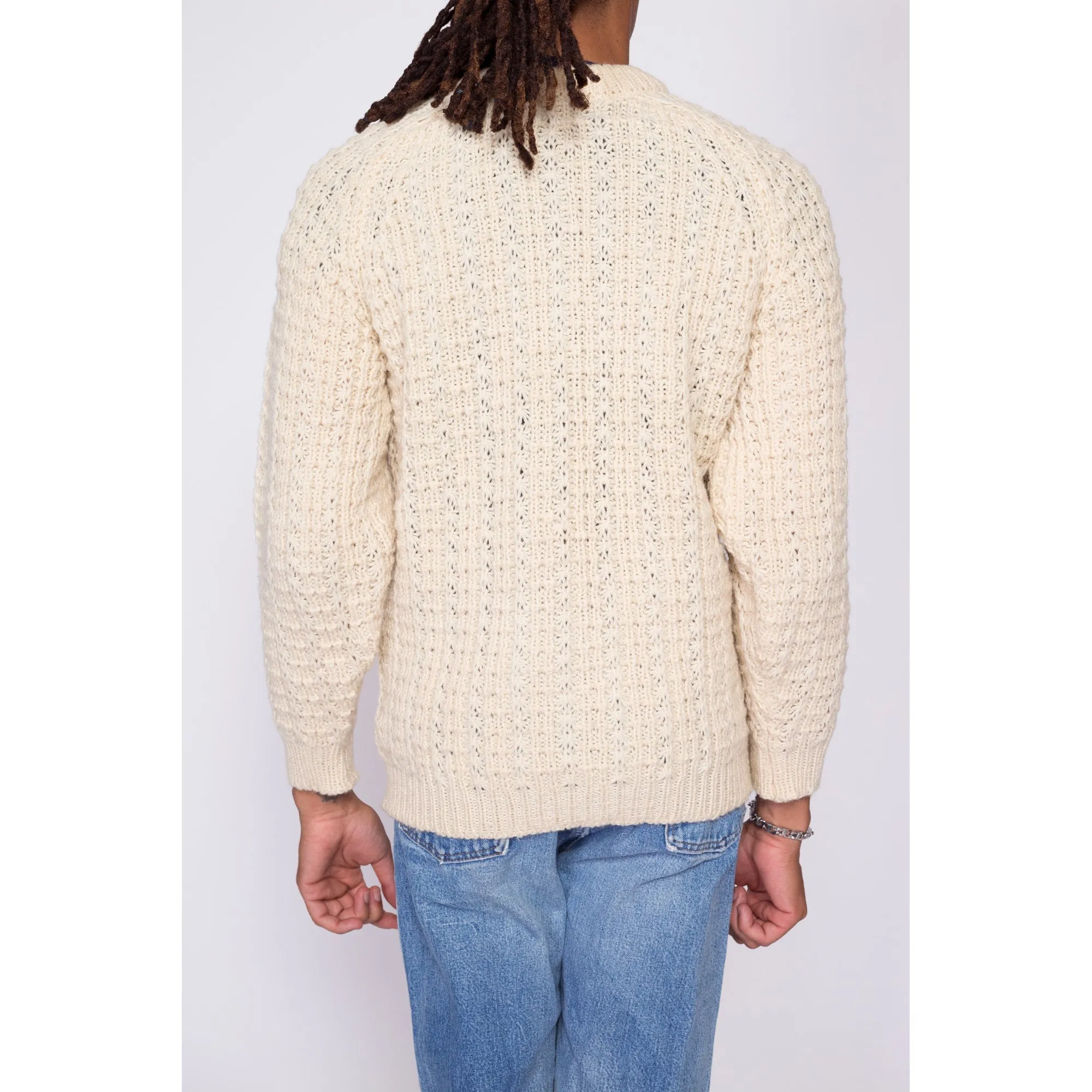 70s McRitchie Of Edinburgh Cable Knit Sweater - Men's Small Short
