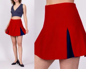 70s Red Cheerleader Mini Skirt - Medium, 28"