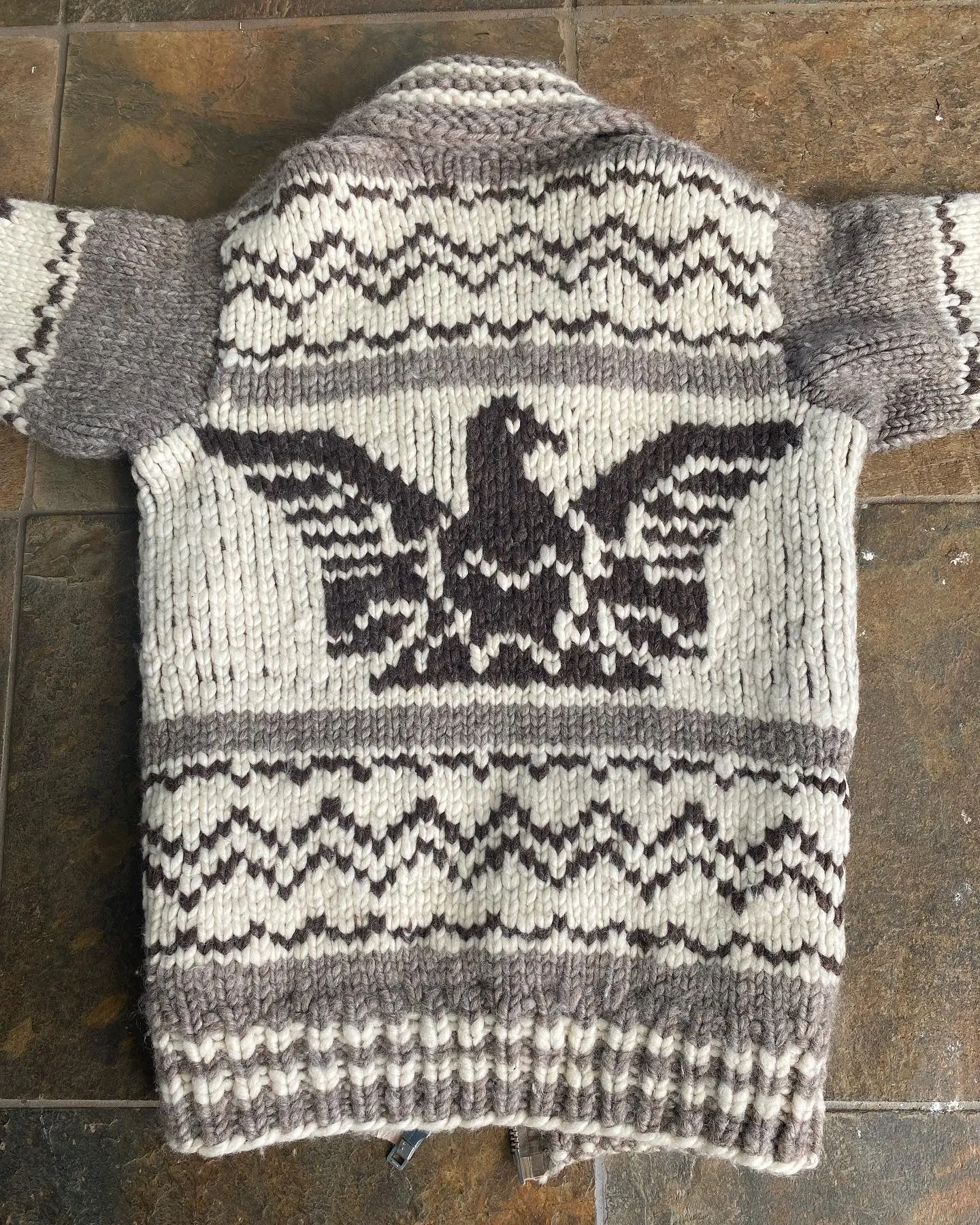 70s shawl collar Thunderbird sweater