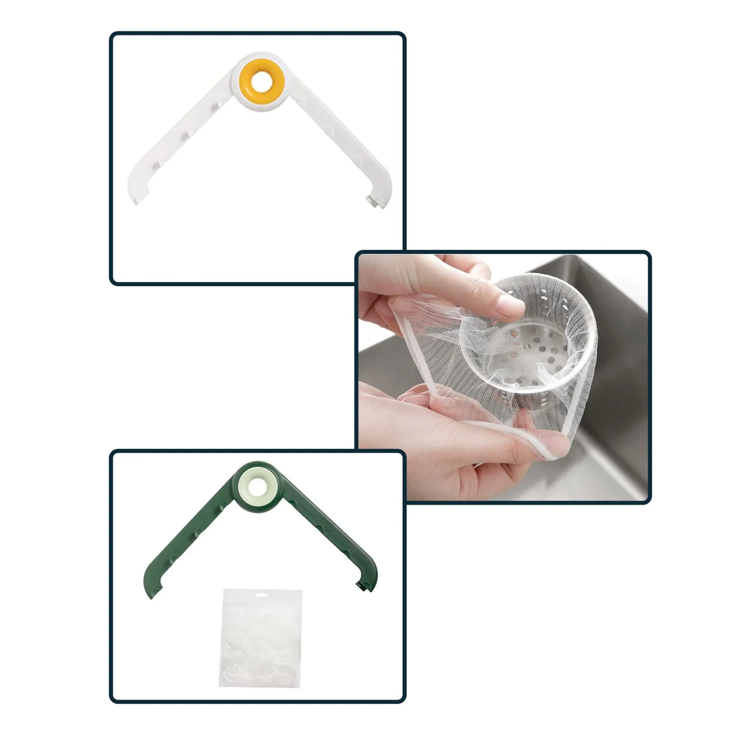 7686 Kitchen Sink Drain Filter Holder Triangle Foldable Sink Strainer Drainer For Kitchen Use (Bag not Included)