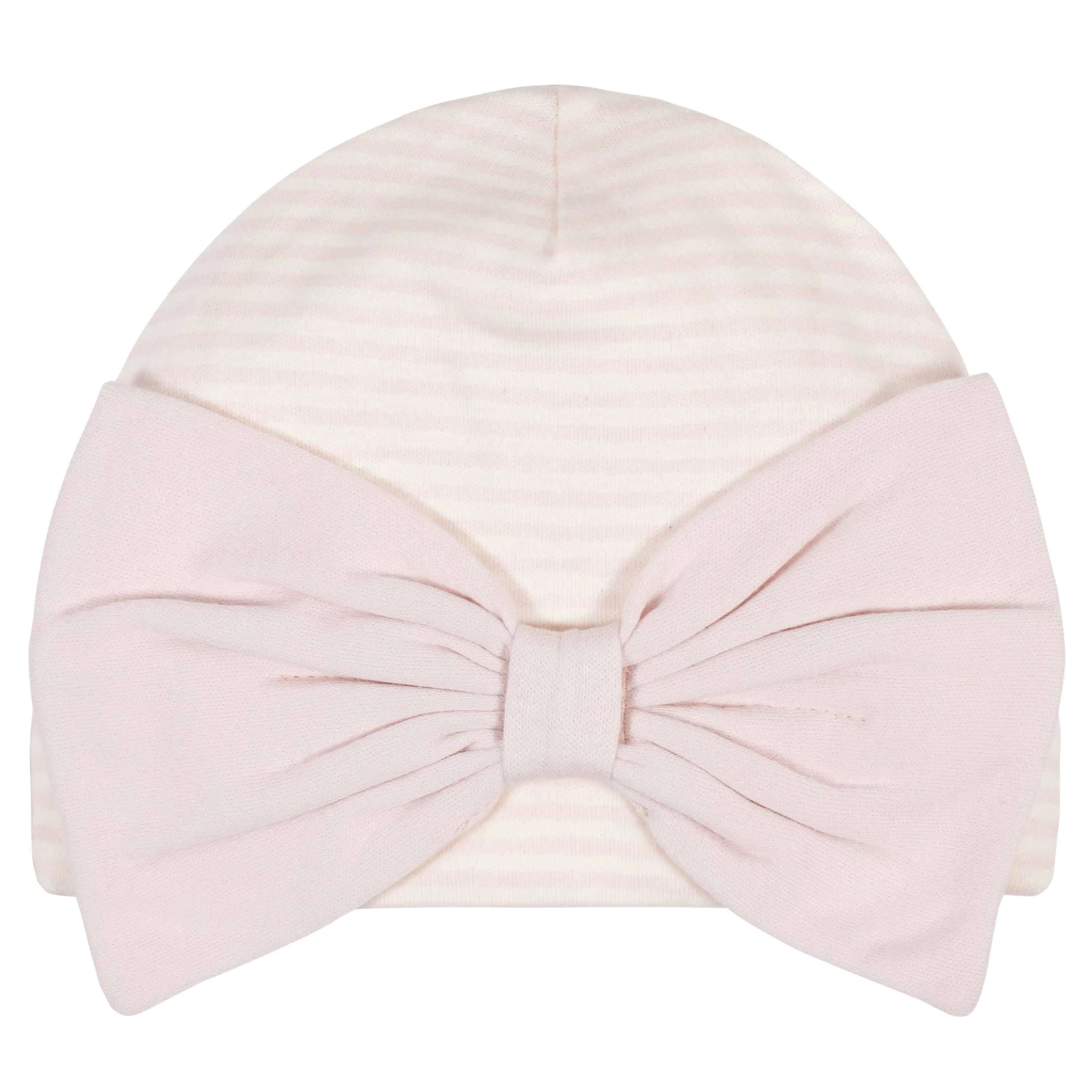 8-Piece Organic Baby Girls Fox Caps & No Scratch Mittens
