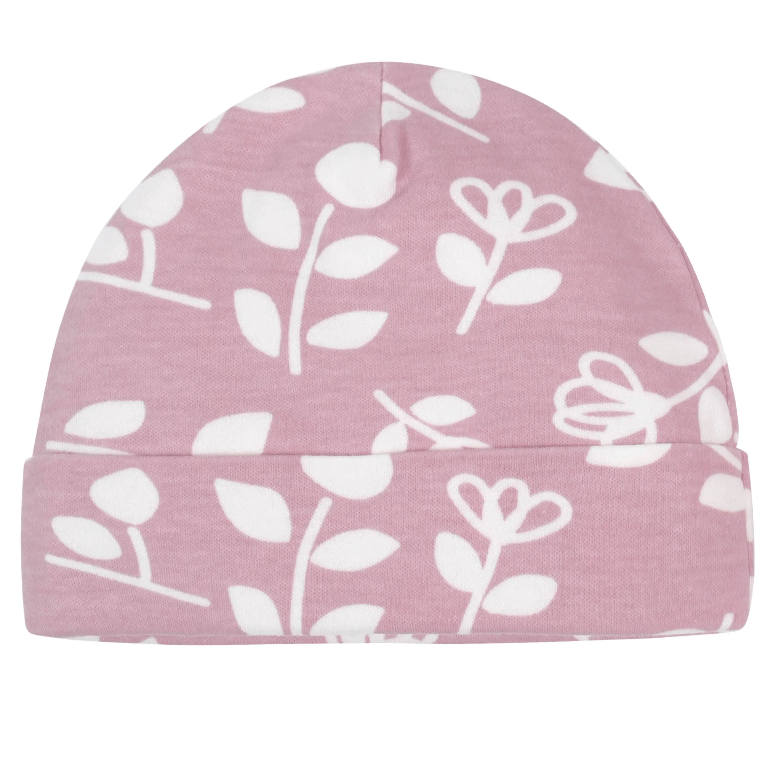 8-Piece Organic Baby Girls Fox Caps & No Scratch Mittens