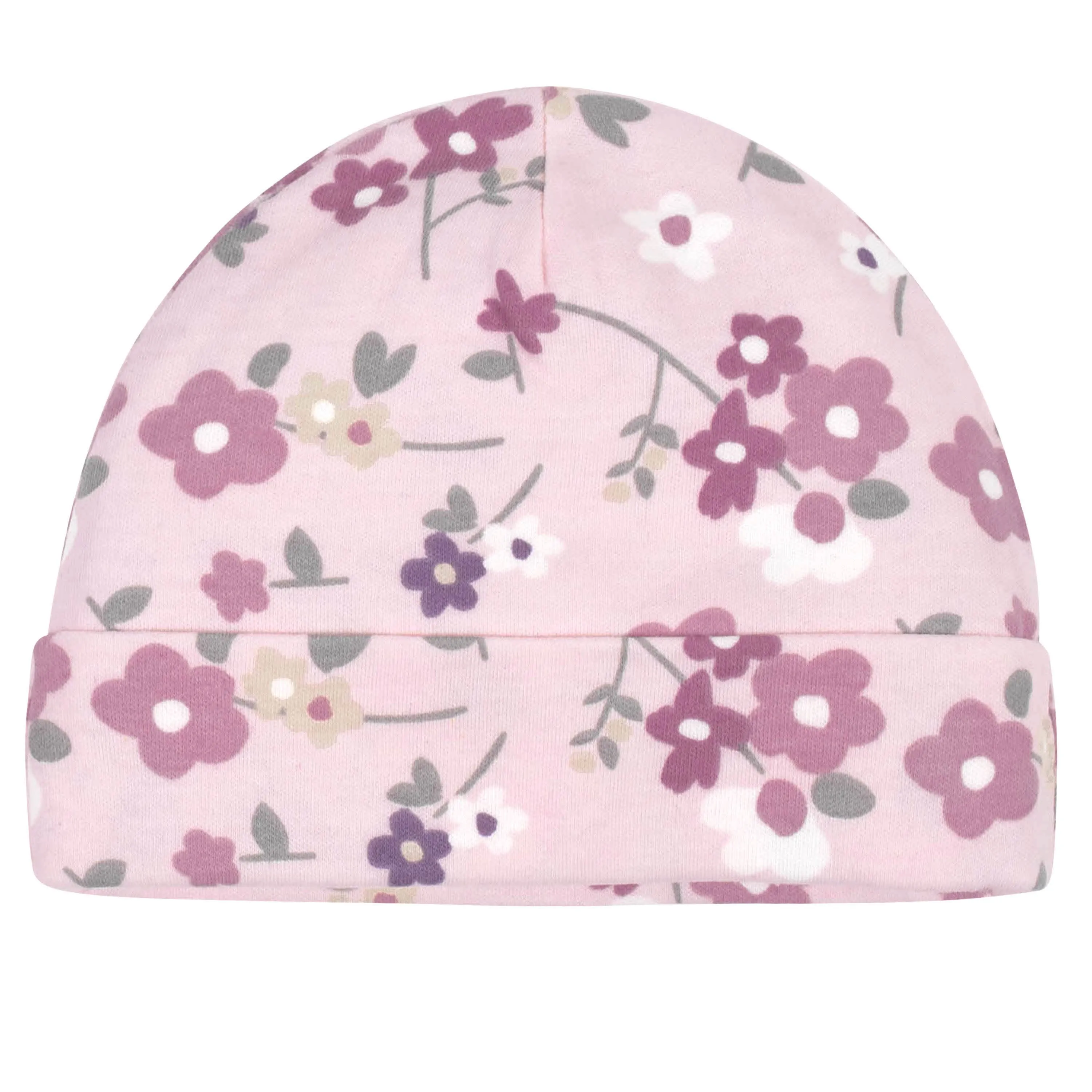 8-Piece Organic Baby Girls Fox Caps & No Scratch Mittens