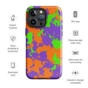 90s Kid Green, Purple and Orange Slime Splatter Tough Case for iPhone®