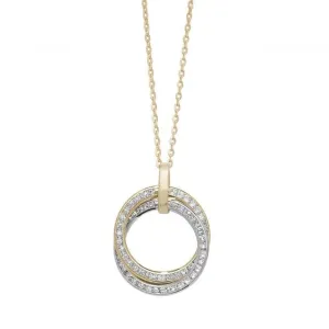 9ct Yellow & White Ladies Zirconia Necklet NK075