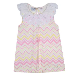 A DEE - Lucinda Chic Chevron Poplin Dress - White