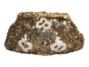 A Vintage 1920s Gold , Bronze and Cream Sequin Purse