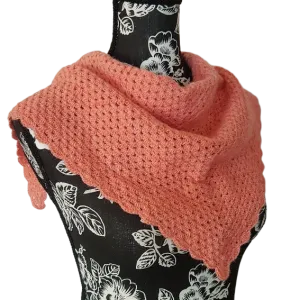 A007 Alpaca Neckerchief Shawl - Salmon Color